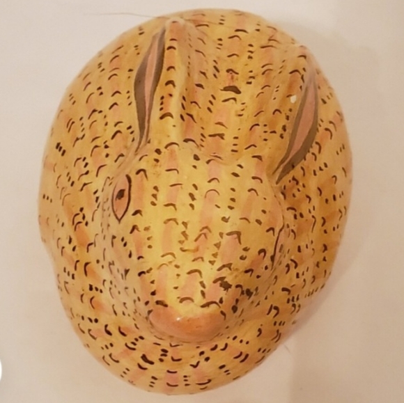 COPY - Vintage 70s Hand-painted Paper Mache Rabbit Trinket Box - Picture 2 of 5